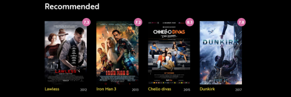 preview of the Mad Movies website with a row of recommended movie posters